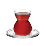 12 Pc Pasabahce 140ml Glass Tea Cups Saucers Set