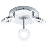 LED 3 Arm Round Ceiling Light Chrome Spotlight Fitting 3.8W Bulbs Included
