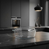 Glass Casserole Roasting Dish with Lid 2.6L