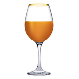 Pasabahce Amber Gold Rimmed Wine Glasses 365ml Elegant Glassware Set