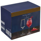 Pasabahce Amber Gold Rimmed Wine Glasses 365ml Elegant Glassware Set