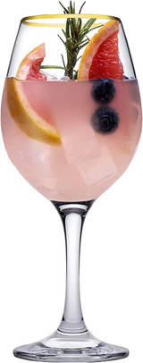 Pasabahce Amber Gold Rimmed Wine Glasses 460ml Elegant Glassware Set