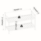 2 Tier Bamboo Shoe Rack Stackable Organiser Multi-Level Storage 2 Tier Bamboo Shoe Rack Stackable Organiser Multi-Level Storage