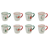 Ceramic Stoneware Christmas Xmas Mugs Set