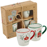 Ceramic Stoneware Christmas Xmas Mugs Set