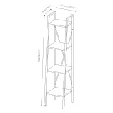 4 Tier Industrial Bookcase Steel Frame Shelf Unit