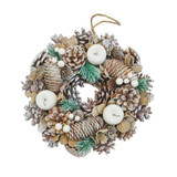 25cm Christmas Pinecone Wreath w/ Jute Hanger Decoration 25cm Christmas Pinecone Wreath w/ Jute Hanger Decoration