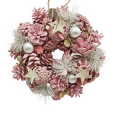 25cm Christmas Pinecone Wreath w/ Jute Hanger Decoration 25cm Christmas Pinecone Wreath w/ Jute Hanger Decoration