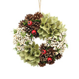 25cm Christmas Pinecone Wreath w/ Jute Hanger Decoration 25cm Christmas Pinecone Wreath w/ Jute Hanger Decoration