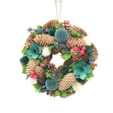 25cm Christmas Pinecone Wreath w/ Jute Hanger Decoration 25cm Christmas Pinecone Wreath w/ Jute Hanger Decoration