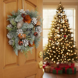 25cm Christmas Pinecone Wreath w/ Jute Hanger Decoration 25cm Christmas Pinecone Wreath w/ Jute Hanger Decoration