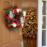 25cm Christmas Pinecone Wreath w/ Jute Hanger Decoration 25cm Christmas Pinecone Wreath w/ Jute Hanger Decoration