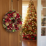 25cm Christmas Pinecone Wreath w/ Jute Hanger Decoration 25cm Christmas Pinecone Wreath w/ Jute Hanger Decoration