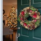 34cm Christmas Pinecone Wreath w/ Jute Hanger Decoration 34cm Christmas Pinecone Wreath w/ Jute Hanger Decoration