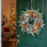 34cm Christmas Pinecone Wreath w/ Jute Hanger Decoration 34cm Christmas Pinecone Wreath w/ Jute Hanger Decoration