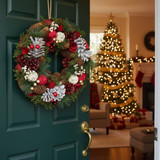 34cm Christmas Pinecone Wreath w/ Jute Hanger Decoration 34cm Christmas Pinecone Wreath w/ Jute Hanger Decoration