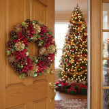 34cm Christmas Pinecone Wreath w/ Jute Hanger Decoration 34cm Christmas Pinecone Wreath w/ Jute Hanger Decoration