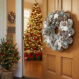 34cm Christmas Pinecone Wreath w/ Jute Hanger Decoration 34cm Christmas Pinecone Wreath w/ Jute Hanger Decoration