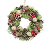 34cm Christmas Pinecone Wreath w/ Jute Hanger Decoration 34cm Christmas Pinecone Wreath w/ Jute Hanger Decoration