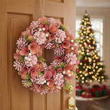 34cm Christmas Pinecone Wreath w/ Jute Hanger Decoration 34cm Christmas Pinecone Wreath w/ Jute Hanger Decoration