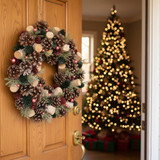 34cm Christmas Pinecone Wreath w/ Jute Hanger Decoration 34cm Christmas Pinecone Wreath w/ Jute Hanger Decoration