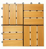 Acacia Wood Interlocking Decking Tiles 30x30cm