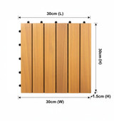 Acacia Wood Interlocking Decking Tiles 30x30cm