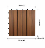 Acacia Wood Interlocking Decking Tiles 30x30cm