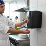 Large Wall Mounted Black Paper Towel Tissue Centrepull Dispenser Holder