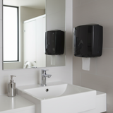 Large Wall Mounted Black Paper Towel Tissue Centrepull Dispenser Holder