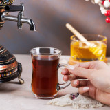 Turkish Tea Glasses with Handle 145cc
