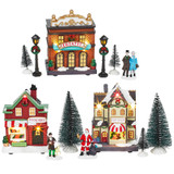 LED Christmas Village Shops Winter Scene