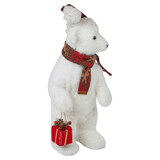 38cm Large Festive Christmas Standing Bear