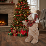 38cm Large Festive Christmas Standing Bear