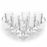 230ml Pasabahce Footed Glass Coffee Mugs Drink Cups Set