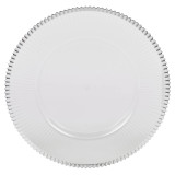 Clear Fluted Charger Plates Gold Silver 6/12 Set