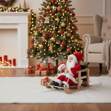 Santa's Wooden Sleigh Christmas Table Decoration