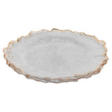 Clear Flower Charger Plates Gold Silver 6/12 Set