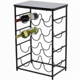 Iron & Wood 12 Bottle Wine Rack Stand