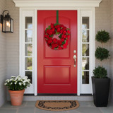45cm Artificial Poinsettia Christmas Wreath
