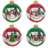 Illuminated LED Snowball Santa Christmas Winter Scene