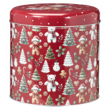 2 Round Christmas Nesting Storage Tins