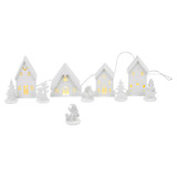 10 Pcs LED Wooden Christmas Village Scene