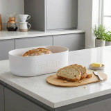 White Bread Bin Bamboo Cutting Board Lid