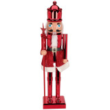 60cm Red Metallic Nutcracker Soldier King