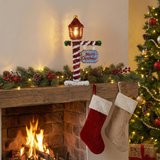 Christmas Coloured Tinsel Lamp Post with LED