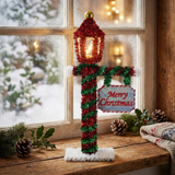 Christmas Coloured Tinsel Lamp Post with LED
