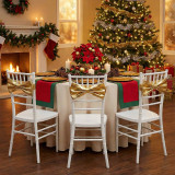 Large Metallic Christmas Chair Bows Decoration