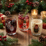 6 Christmas Character Glass Tumblers 250ml