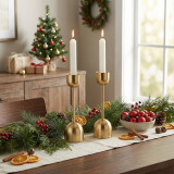 Metal Bell Taper Candle Holder 25cm